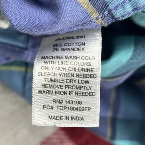 Chubbies Shirt Mens M Blue Flannel Plaid Button Down Long Sleeve - Picture 9 of 10